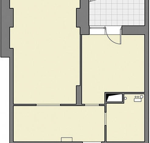 Фото - Перепланировка Интерьер маленькой квартиры в бежево-коричневых тонах в доме