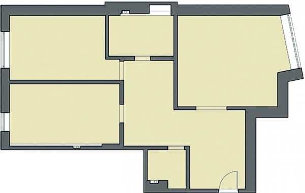 Фото - Перепланировка Квартира для студента: интерьер в серо-белых тонах с яркими акцентами в доме