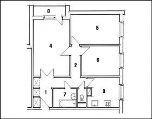 Фото - Перепланировка Презентация трехкомнатной квартиры: Дизайн решает все в доме П-43